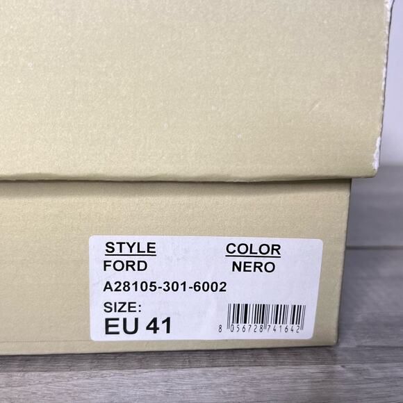 NWT A.S.98 Ford Boots Chunky Heel Platform Cutout Black Leather Size 41 US 9.5 - Picture 8 of 9